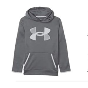 NWOT Boy’s Under Armour Fleece Hoodie Size Large Color Pitch Gray/Mod Gray